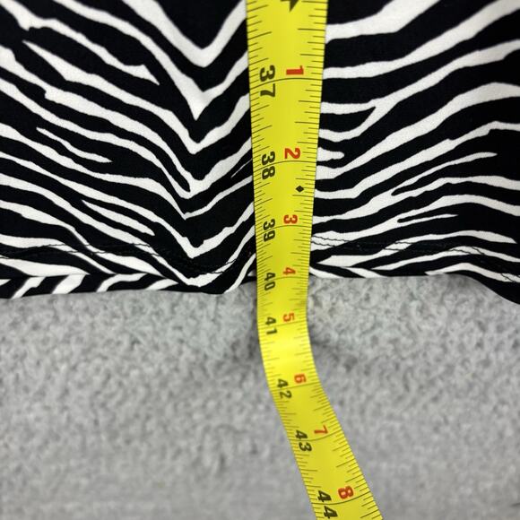 Liz Claiborne Fit & Flare Dress Large Faux Wrap Zebra Career Stretchy Belted - Picture 5 of 7